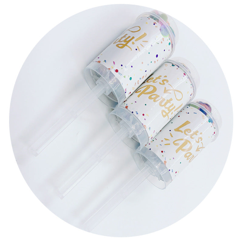 Confetti Push And Happy Wedding Party Salute