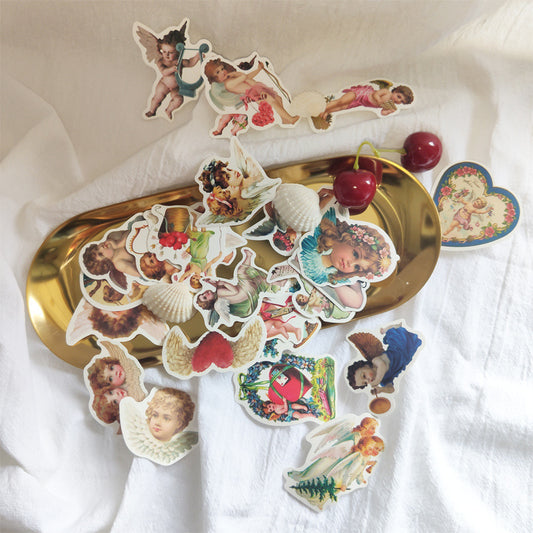 50 retro little angel stickers dumb film