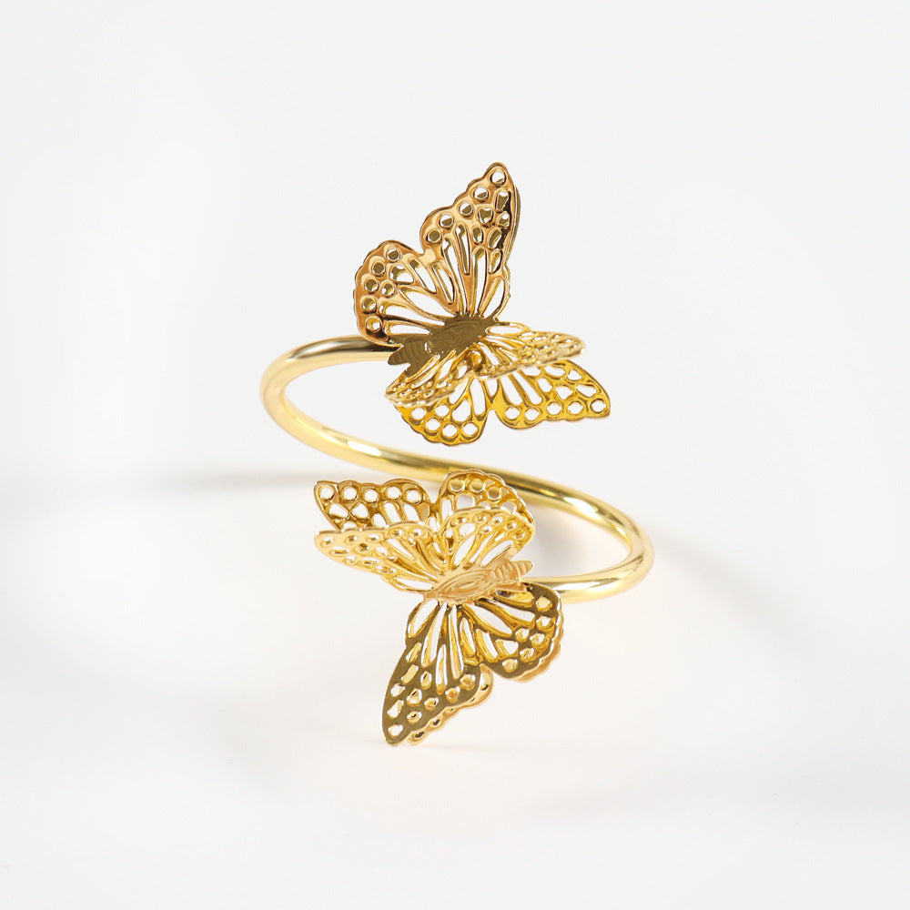 Double Layer Butterfly Napkin Ring Wedding Centerpiece