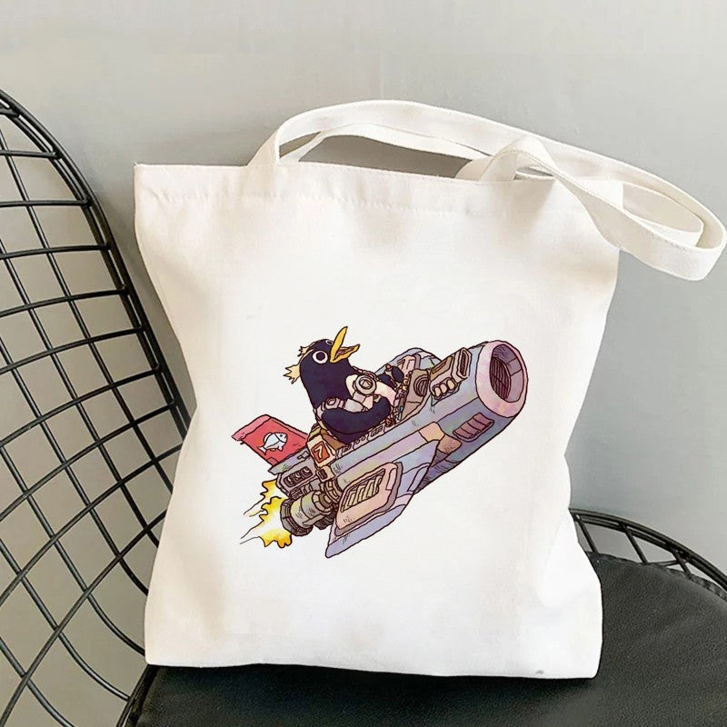 Shopping Tote Custom Blank Zipper Cotton Bag Student Canvas