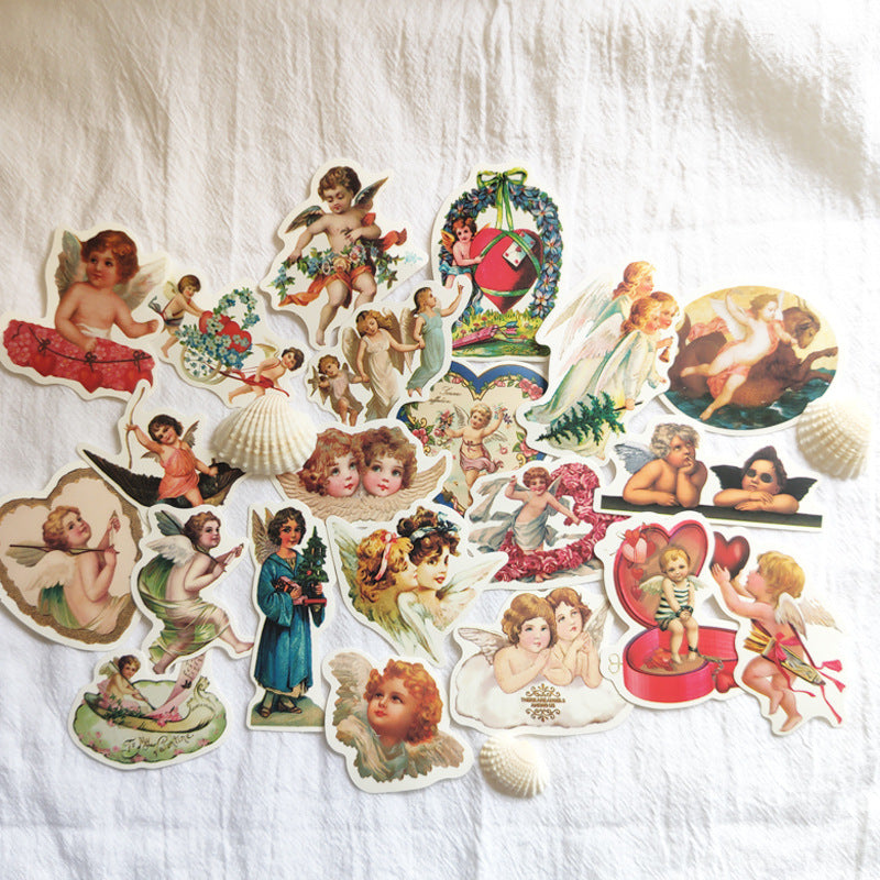 50 retro little angel stickers dumb film