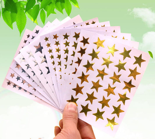 Pentagonal Golden Star Award Sticker
