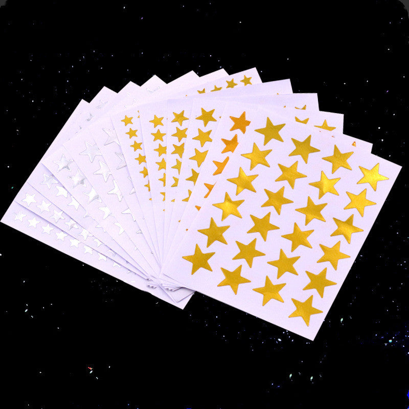 Pentagonal Golden Star Award Sticker
