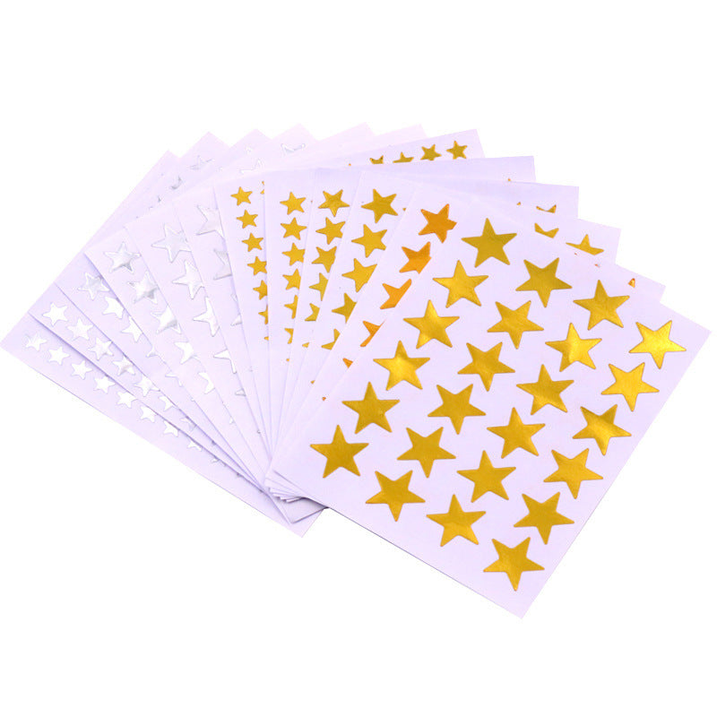 Pentagonal Golden Star Award Sticker