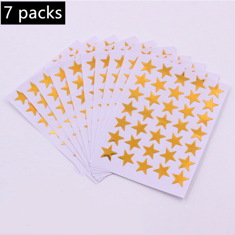 Pentagonal Golden Star Award Sticker