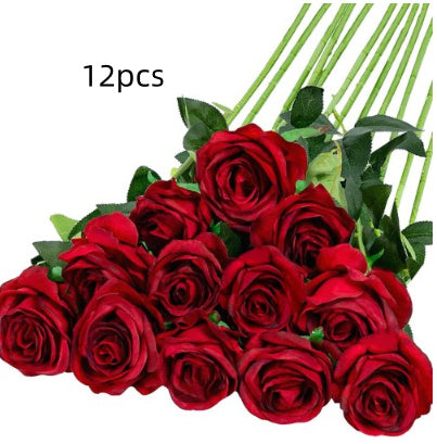 Artificial Rose Single Raw Silk Fake Flower Artificial Flowers