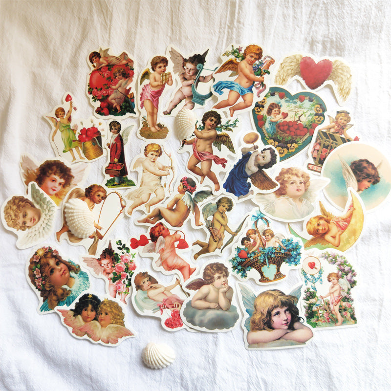 50 retro little angel stickers dumb film