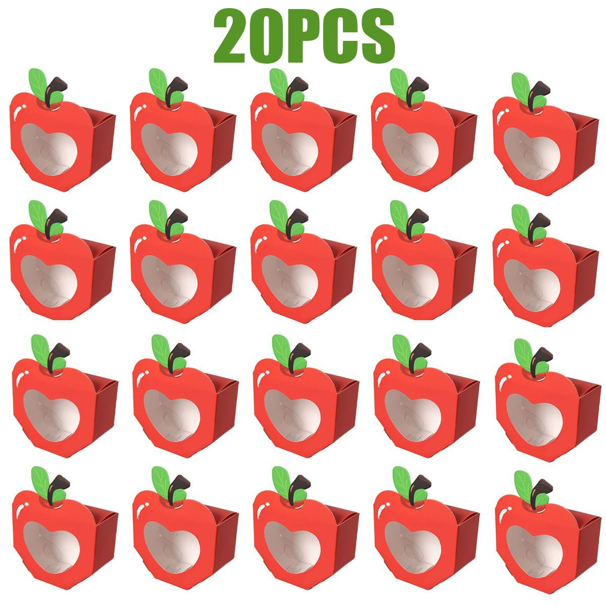 Shaped Gift Boxes With Clear Window Back To School Paper Candy Container DIY Teacher Appreciation Thank You Treat Box For Birthday Wedding Graduation Party Decoration Supplies