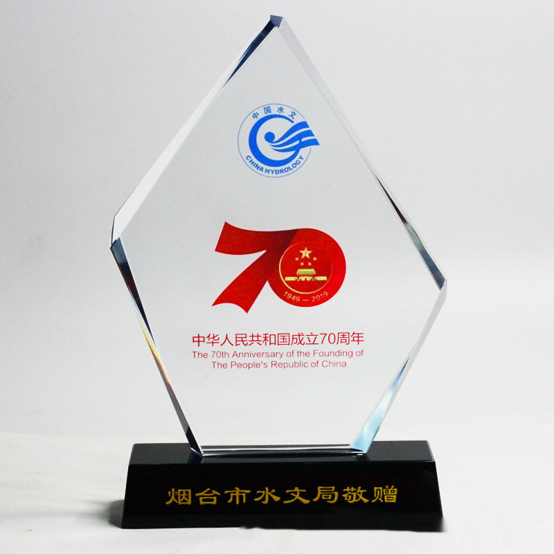 Crystal Trophy Medal Personality Licensing Authority Free Lettering Iceberg Prize Staff Award Souvenir