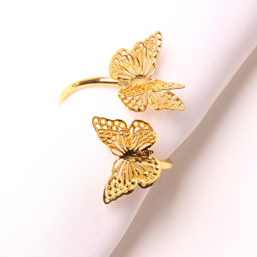 Double Layer Butterfly Napkin Ring Wedding Centerpiece