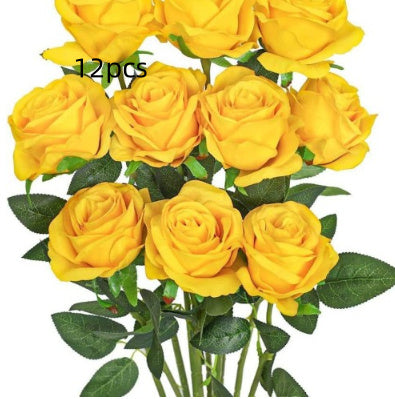 Artificial Rose Single Raw Silk Fake Flower Artificial Flowers