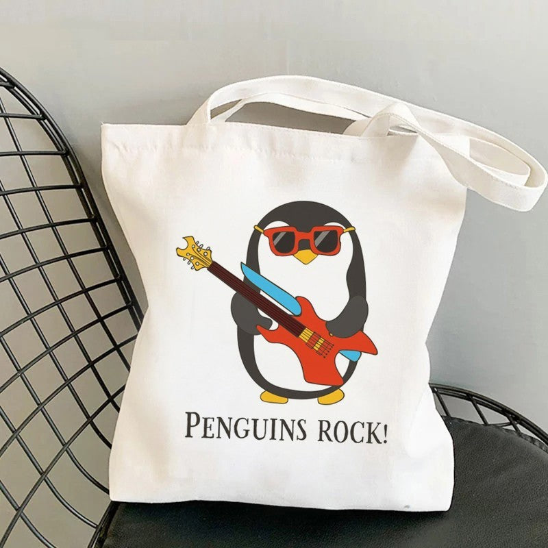 Shopping Tote Custom Blank Zipper Cotton Bag Student Canvas