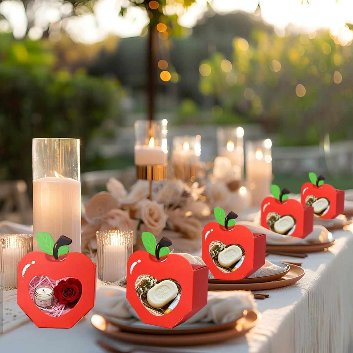 Shaped Gift Boxes With Clear Window Back To School Paper Candy Container DIY Teacher Appreciation Thank You Treat Box For Birthday Wedding Graduation Party Decoration Supplies