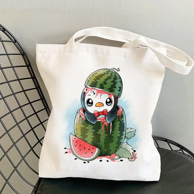 Shopping Tote Custom Blank Zipper Cotton Bag Student Canvas