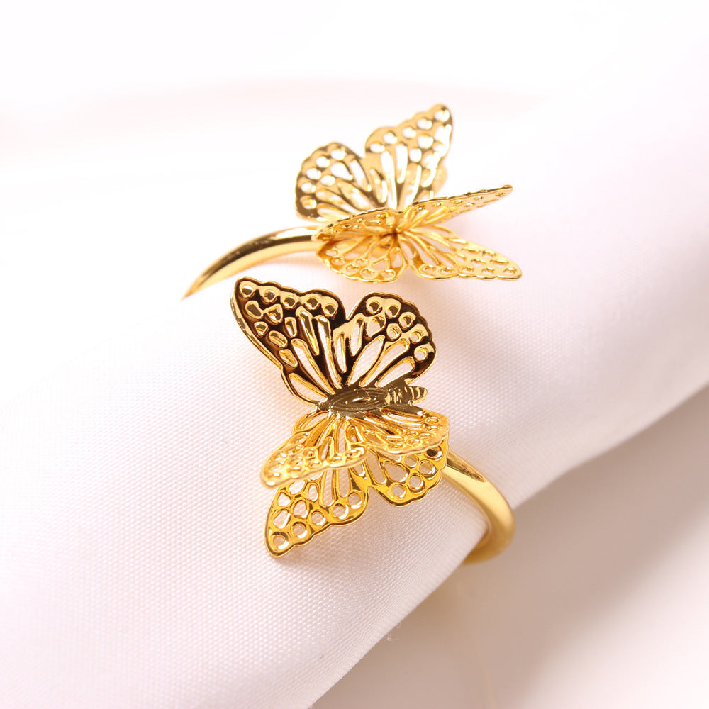 Double Layer Butterfly Napkin Ring Wedding Centerpiece